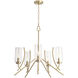 Tulip 5 Light 23.25 inch Satin Brass with Clear Chandelier Ceiling Light