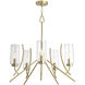 Tulip 5 Light 23.25 inch Satin Brass with Clear Chandelier Ceiling Light