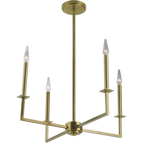 Ray 4 Light 25.13 inch Aged Brass Chandelier Ceiling Light