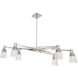 Carnival 6 Light 49.5 inch Polished Nickel with Clear Chandelier Ceiling Light
