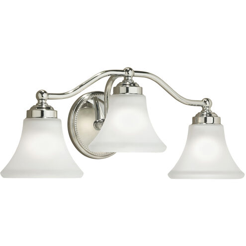 Soleil 3 Light 22.25 inch Chrome with White Vanity Light Wall Light