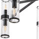Stripe 10 Light 31.75 inch Matte Black with Clear Chandelier Ceiling Light