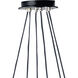 Flame 12 Light 36 inch Matte Black with Chrome and Clear Ombre Chandelier Ceiling Light