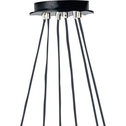 Flame 12 Light 36 inch Matte Black with Chrome and Clear Ombre Chandelier Ceiling Light