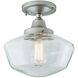 Schoolhouse 1 Light 10 inch Oil Rubbed Bronze Indoor Flushmount Ceiling Light in Splashed Opal