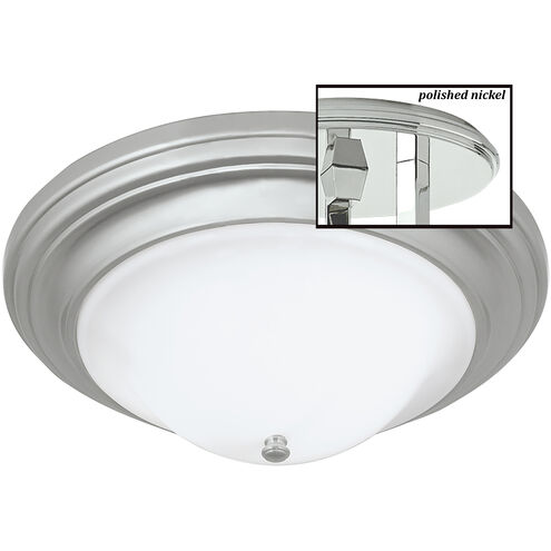 Emily 2 Light 17 inch Polished Nickel with Shiny Opal Flush Mount Ceiling Light