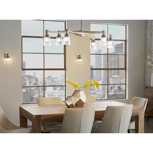 Carnival 6 Light 49.5 inch Satin Brass with Clear Chandelier Ceiling Light