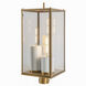Back Bay 3 Light 23.25 inch Aged Brass with Clear Outdoor Post Light