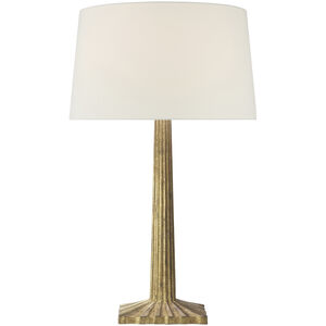 Chapman & Myers Strie 29.75 inch 100 watt Gilded Iron Table Lamp Portable Light in Linen