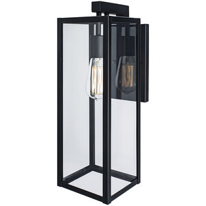 Capture 1 Light 17 inch Matte Black with Clear Outdoor Wall Sconce
