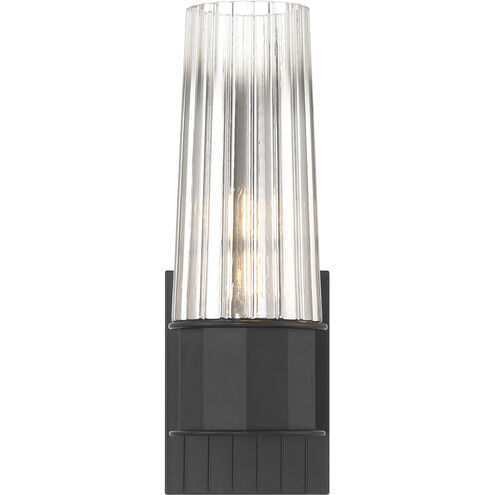 Icycle Sconce Wall Light in Matte Black, Clear/Chrome Gradient