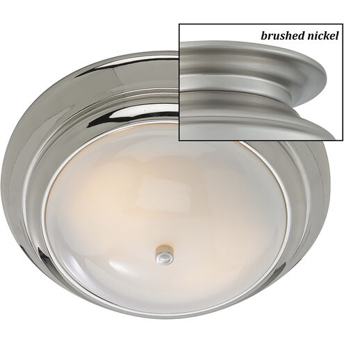 Clayton 2 Light 14 inch Brushed Nickel with Shiny Opal Flush Mount Ceiling Light