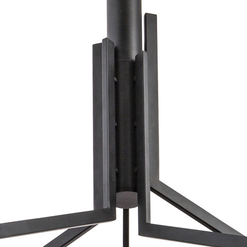 Stripe 10 Light 31.75 inch Matte Black with Clear Chandelier Ceiling Light