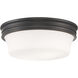 Galen 3 Light 14 inch Oil Rubbed Bronze with Matte Opal Flush Mount Ceiling Light