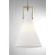 Izel 1 Light 12 inch Antique Brass with Matte Opal Pendant Ceiling Light