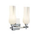 Fleur 2 Light 14.75 inch Chrome with Matte Opal Vanity Light Wall Light