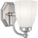 Trevi Sconce Wall Light in Chrome, Hexagonal Opal