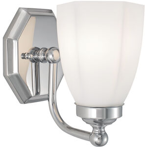 Trevi Sconce Wall Light in Chrome, Hexagonal Opal