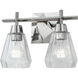 Arctic 2 Light 12.5 inch Polished Nickel with Clear Vanity Light Wall Light