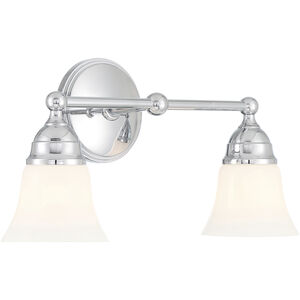 Sophie 2 Light 16.5 inch Chrome with Shiny Opal Vanity Light Wall Light
