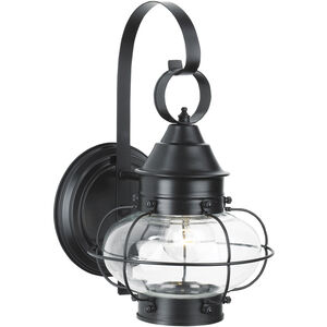 Cottage Onion 1 Light 13.75 inch Black Outdoor Wall in Clear, Small