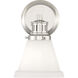 Alden Sconce Wall Light in Polished Nickel, Matte Opal