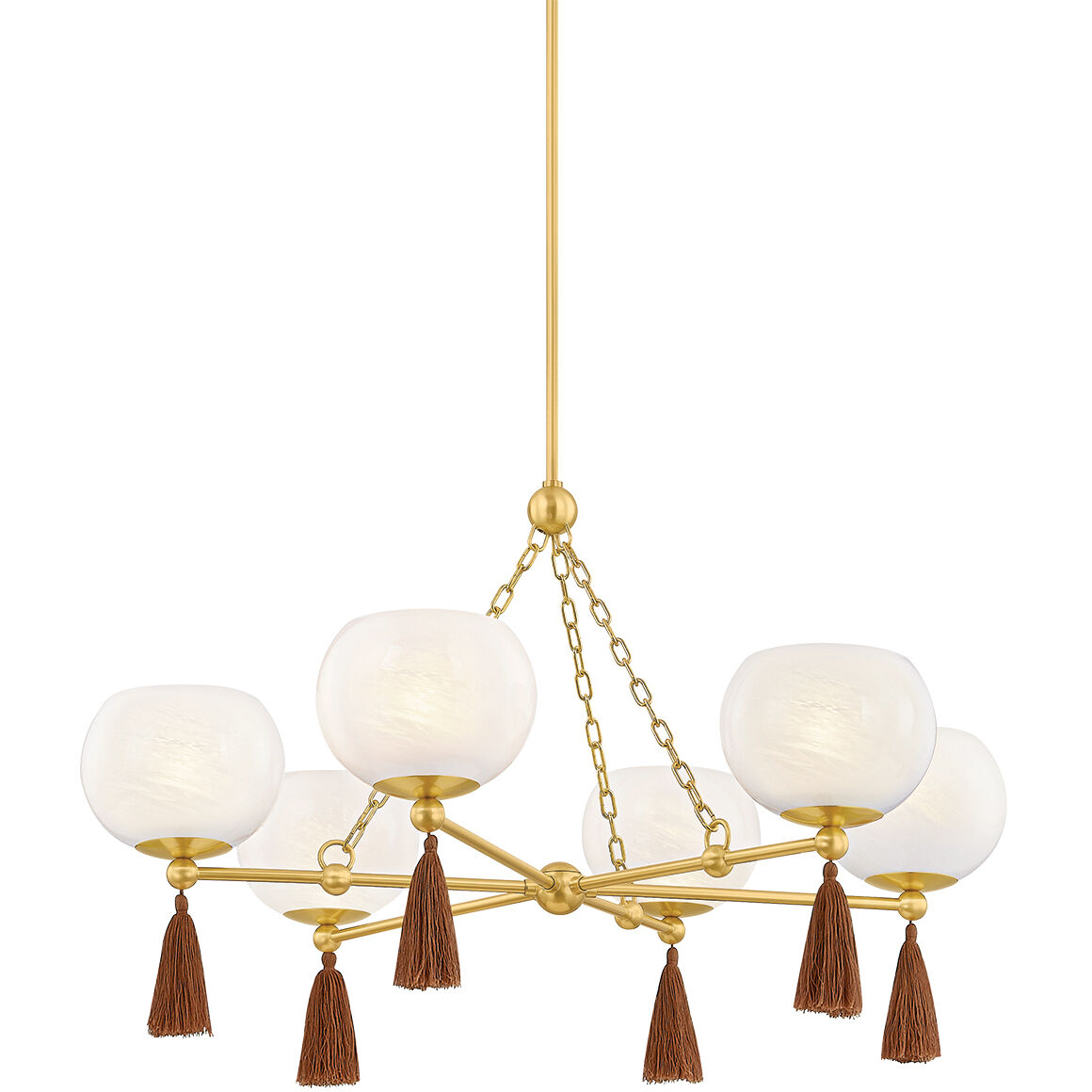 Niya 6 Light 35.5 inch Aged Brass Chandelier Ceiling Light