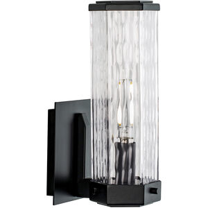 Polygon 1 Light 10.5 inch Matte Black with Clear Outdoor Wall Sconce