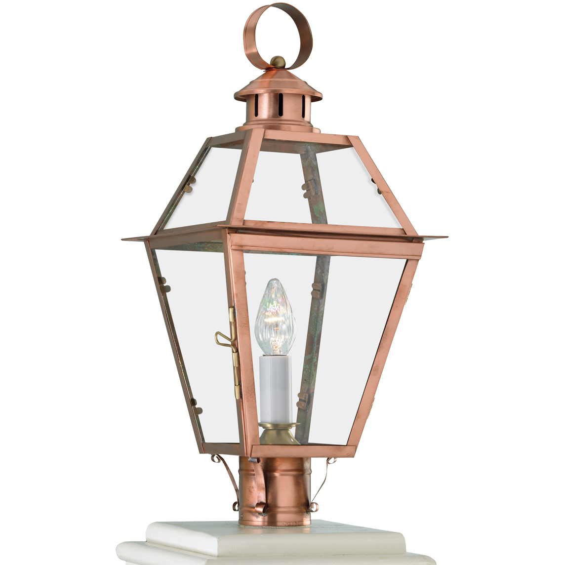 Copper shop post light